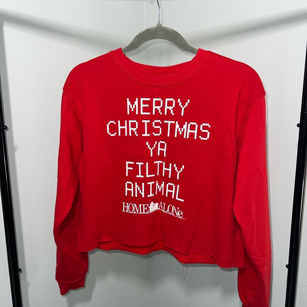 Red Home Alone Christmas Crop Top